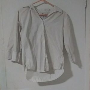 Long sleeved white button down shirt